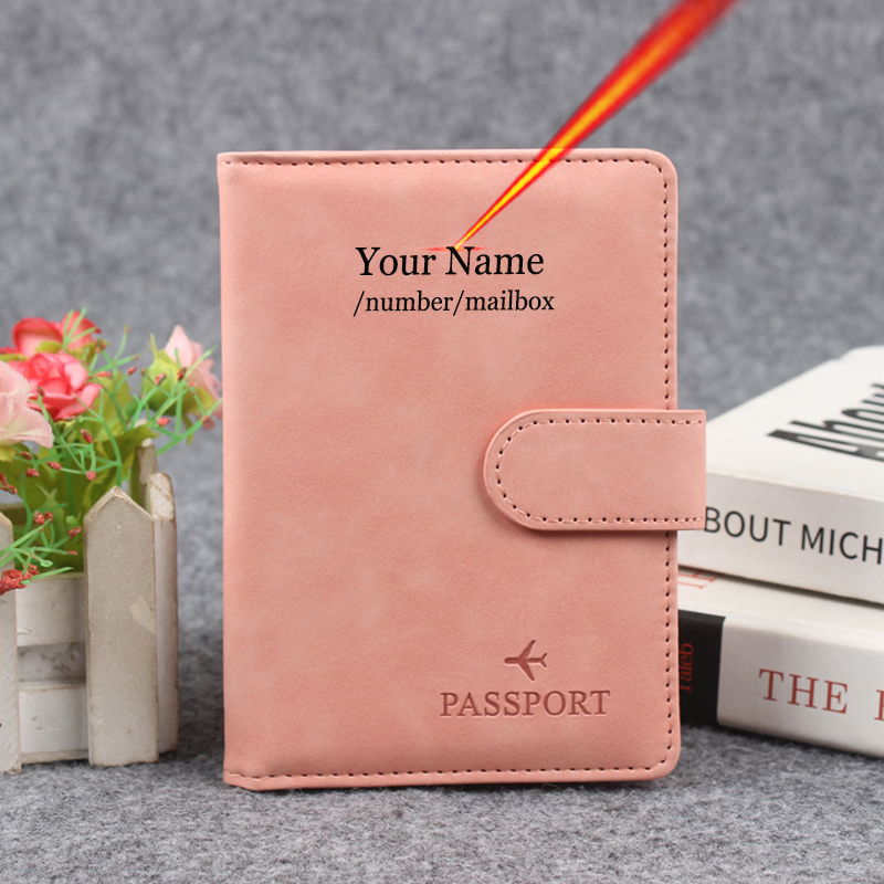 Travel Accessories Wallet - Penutup paspor tombol magnetik, dompet perjalanan