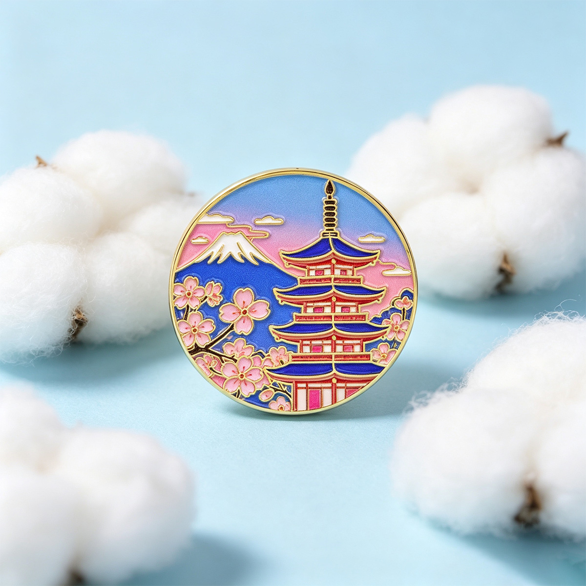 Pin Enamel Bunga Sakura Jepang - Travel Accessories Jewelry ulasan dan harga