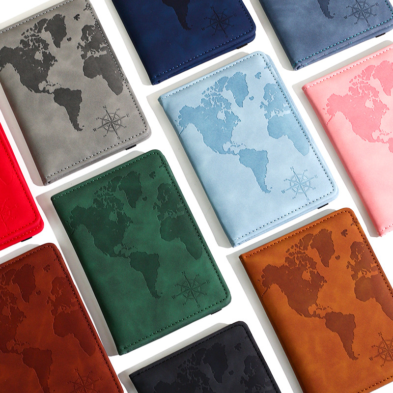 Tempat Paspor Kulit Cetak Peta - Travel Accessories India ulasan dan harga